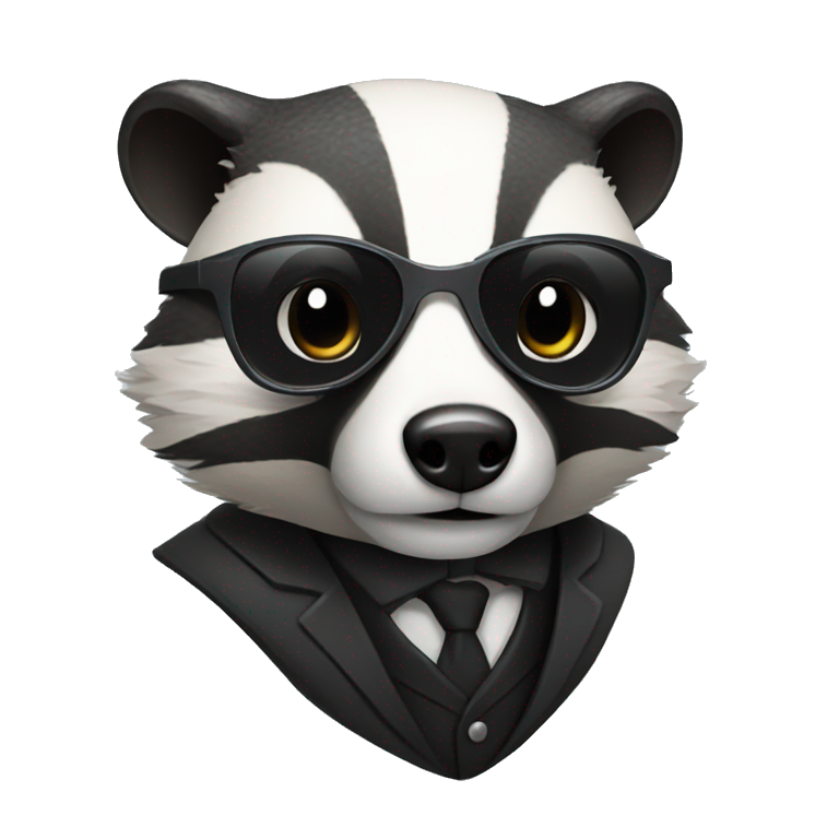 badger dressed as secret agent emoji