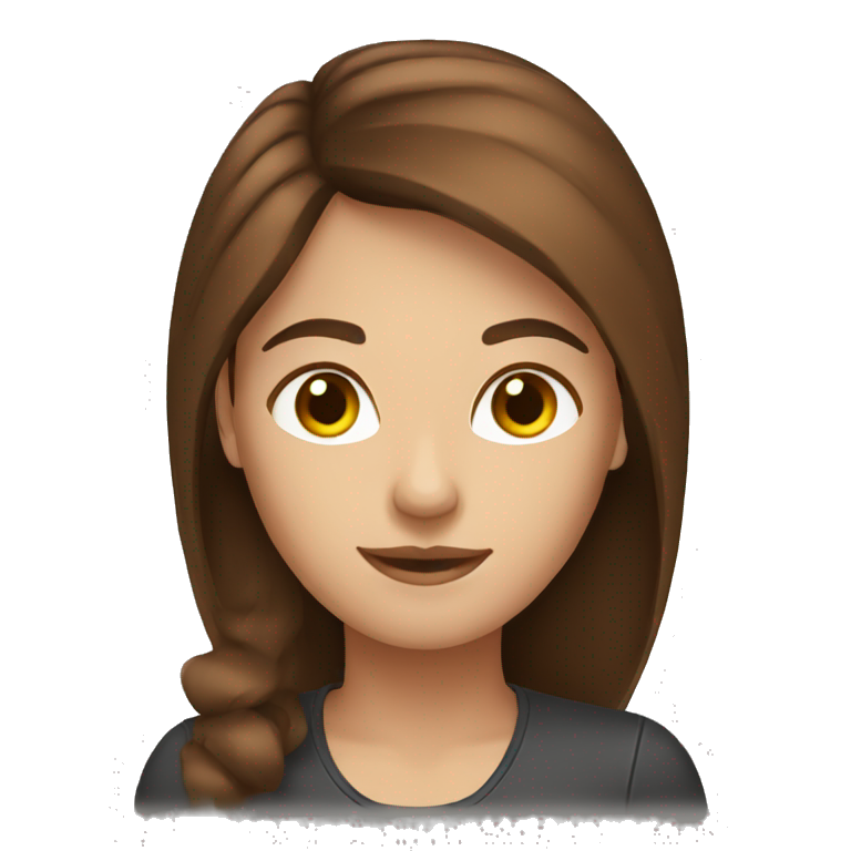 women with brown hair home office emoji