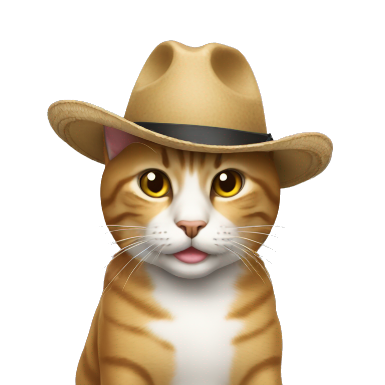 Un gato con sombrero emoji