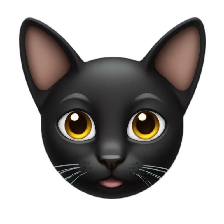 cat-black-smile-with-big-ear emoji