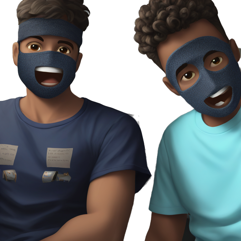 two boys in blue shirts emoji