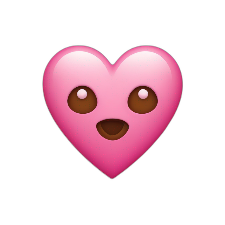 heart with pink and brown colours emoji