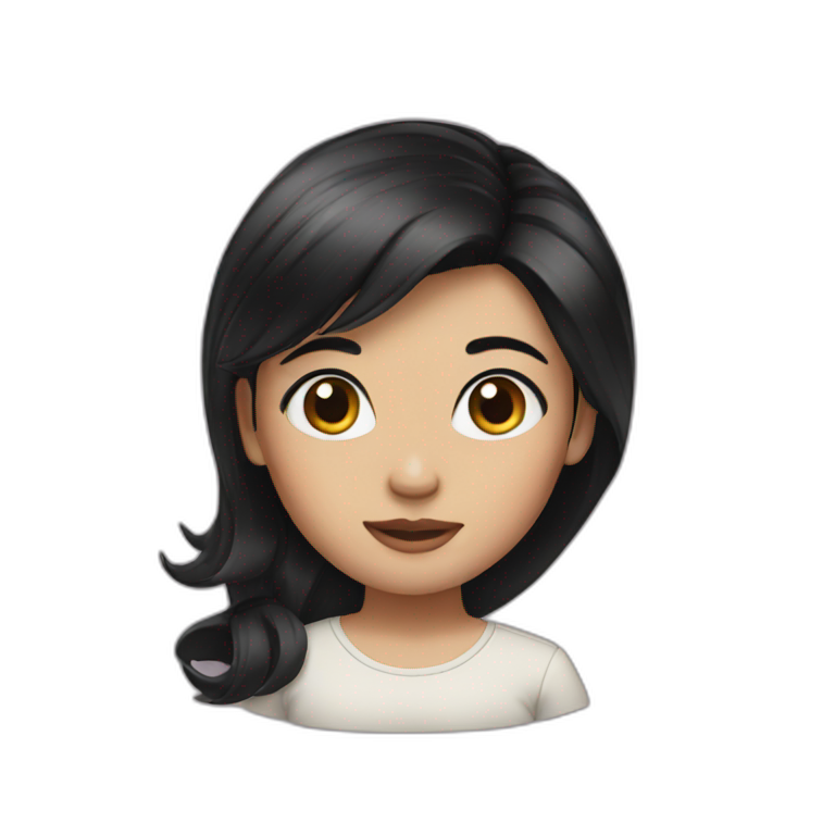 A girl with black hair emoji