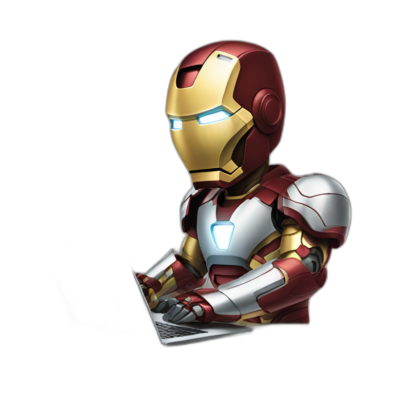 Iron man working with laptop emoji