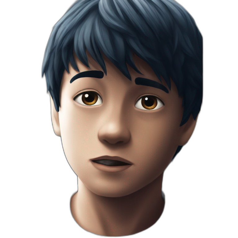 solo boy with black hair emoji