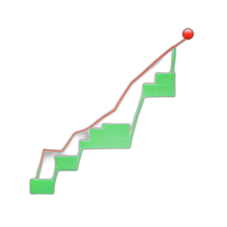 ascending graph with alerts emoji