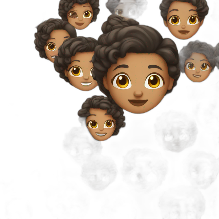 Brown skin girl black hair emoji