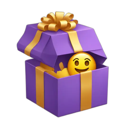 Open gift box with a finger inside emoji | AI Emoji Generator