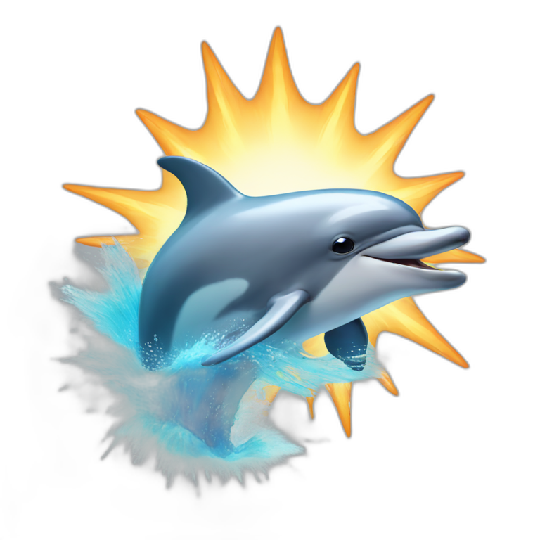Dolphin with explosion behind it emoji