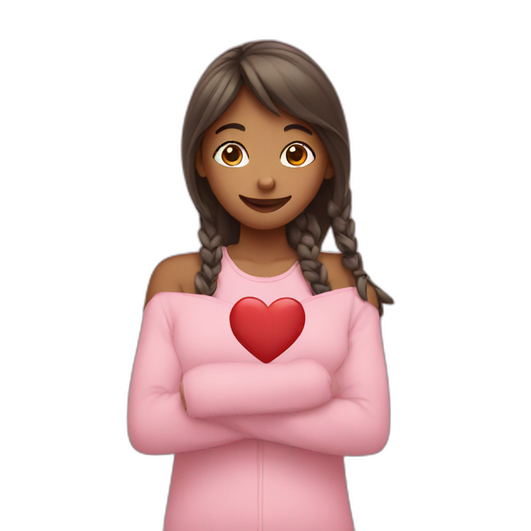 girls making heart emoji