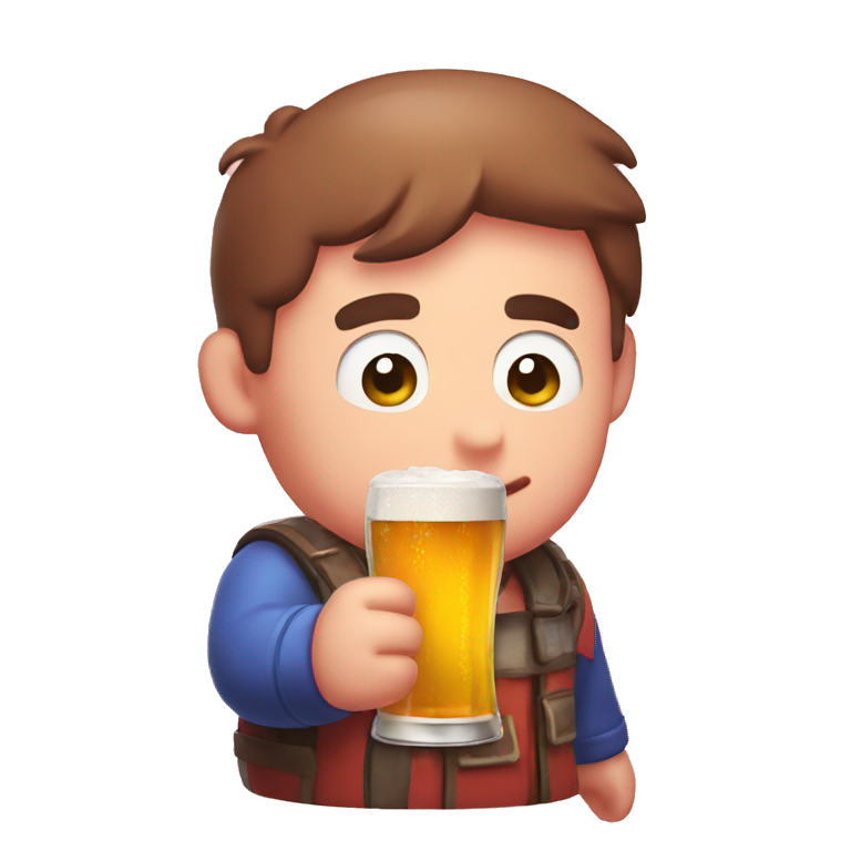 Kirby drinking beer emoji
