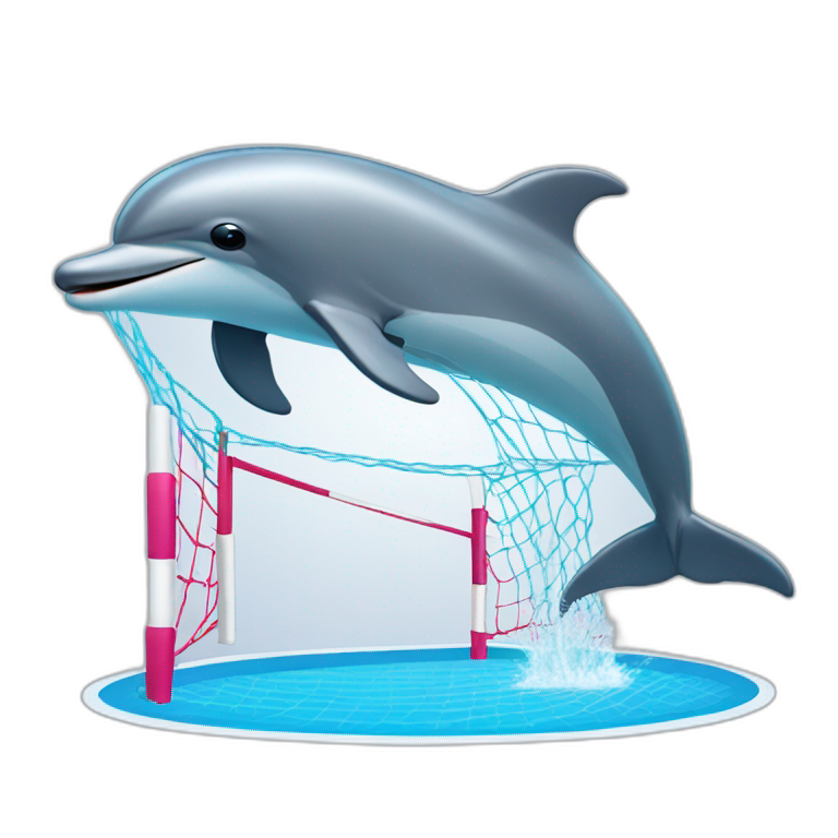 dolphin jumping over a volleyball net emoji
