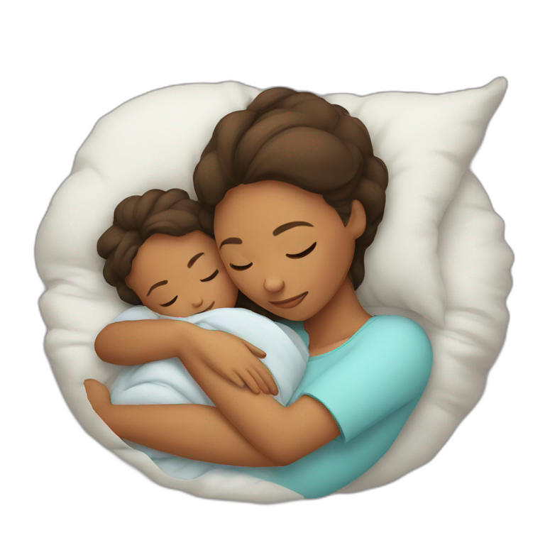 a mother sleeping with her child emoji