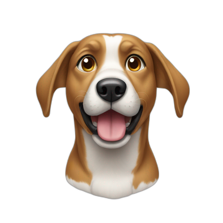 Dog using iPhone emoji