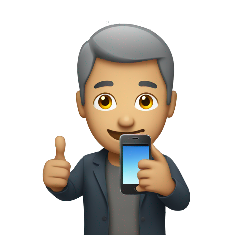 man holding a smartphone emoji