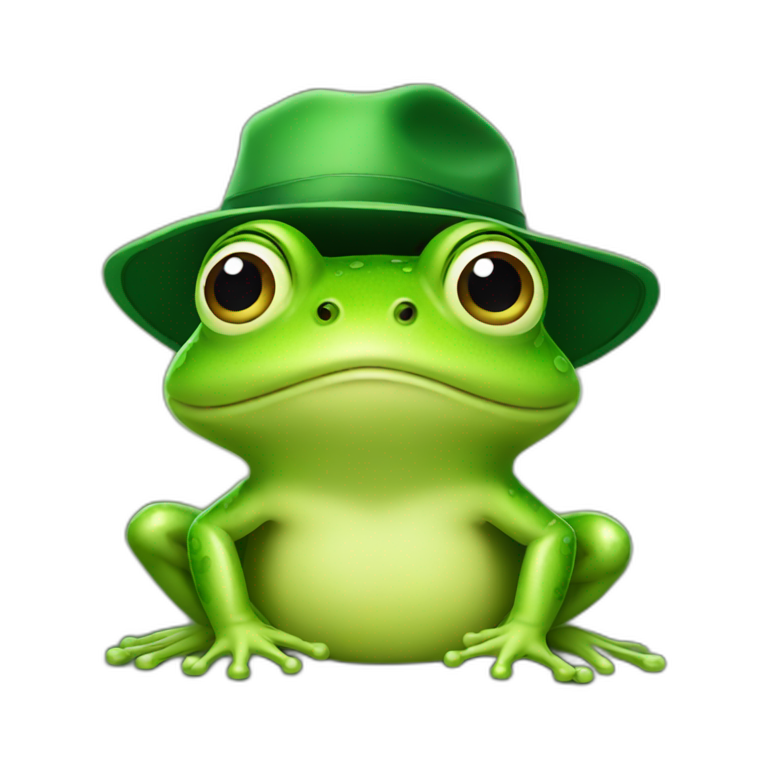 frog with a hat emoji