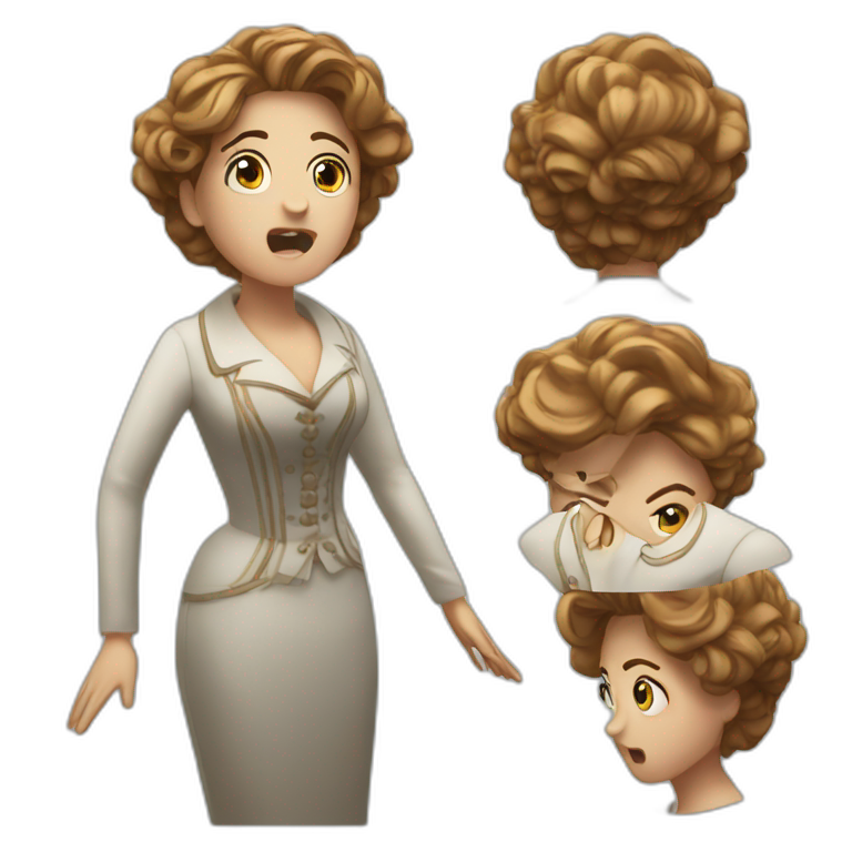The character Rose from the Titanic panicking emoji