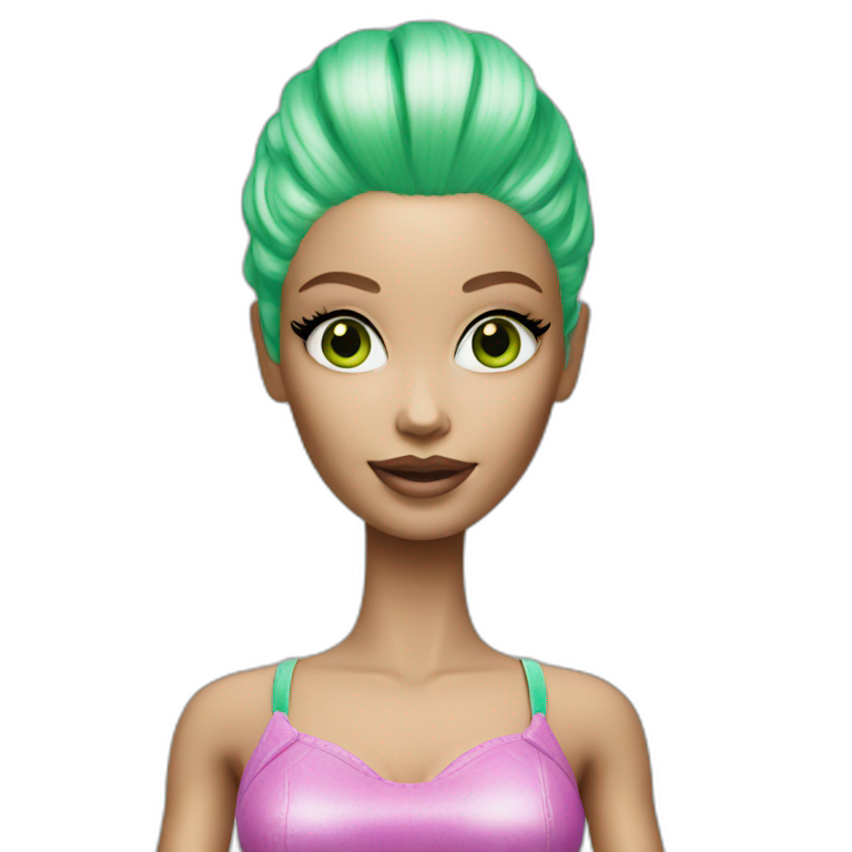 Alien Barbie with green skin emoji