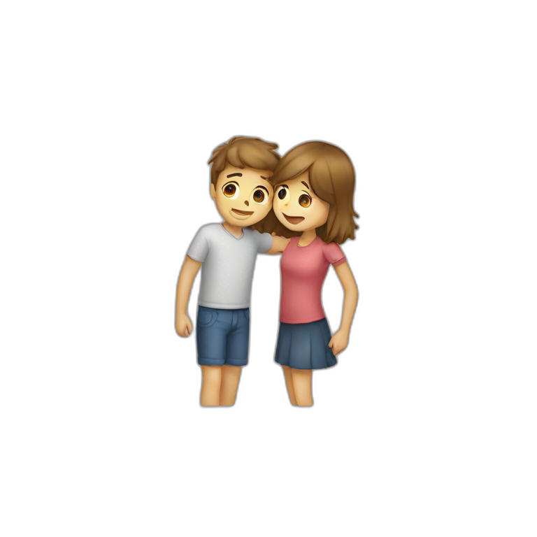 Boy girl hugging  emoji