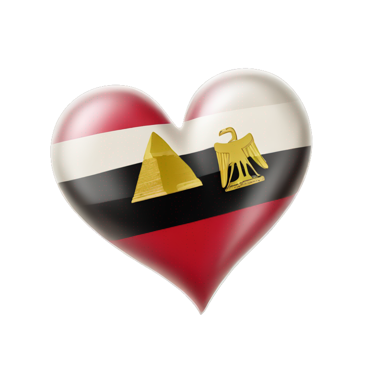 Egypt flag with a heart  emoji