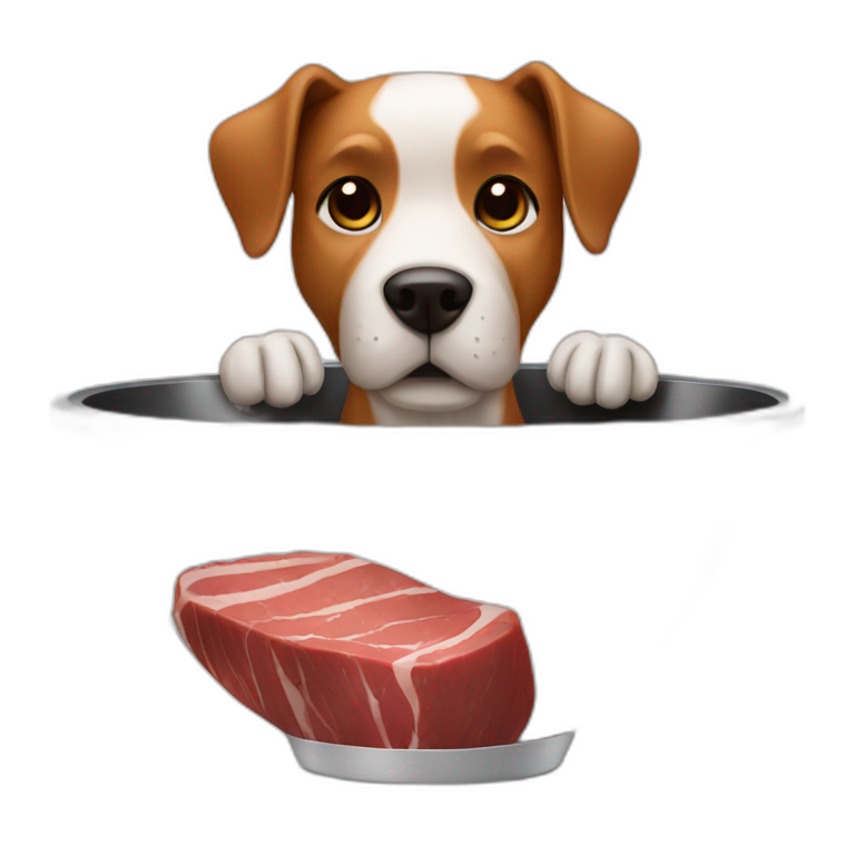 Dog bowl with steaks  emoji