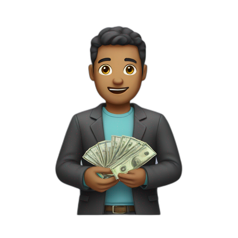 a man with cash in his hands  emoji