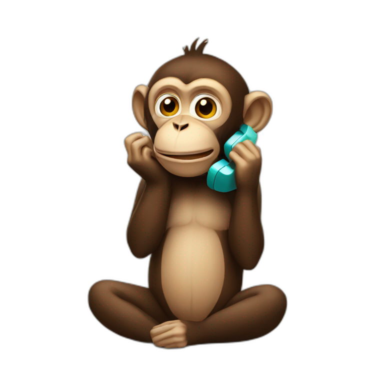 monkey talking on phone emoji