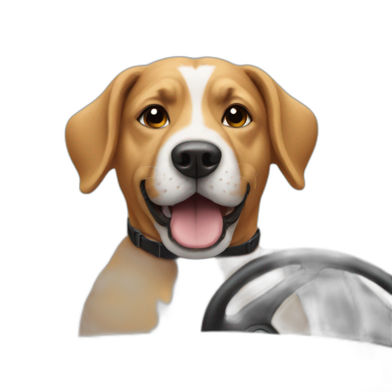dog driving  emoji