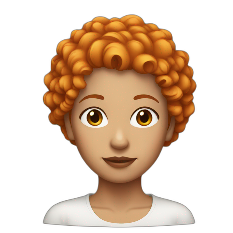 Woman with very short orange Curly hair emoji