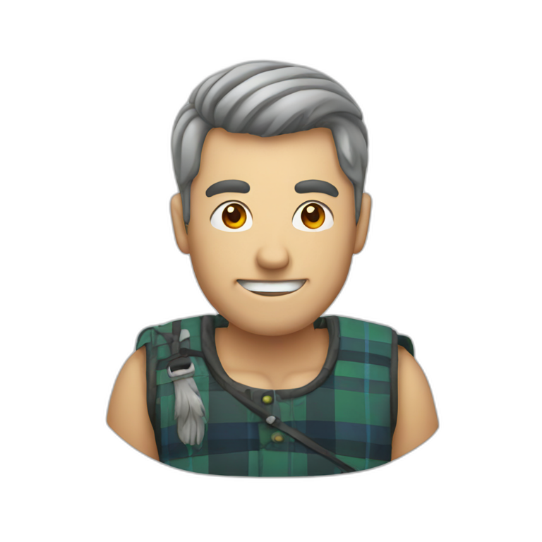 scotsman using an iphone emoji