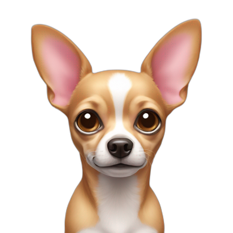 chihuahua with a pink nose and big ears emoji