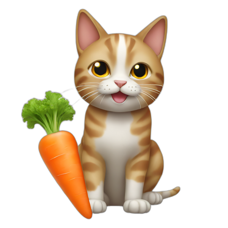 Cat eating a carrot emoji