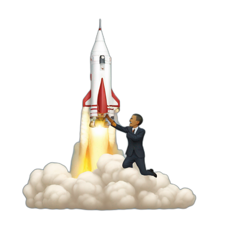 obama launching a rocket emoji