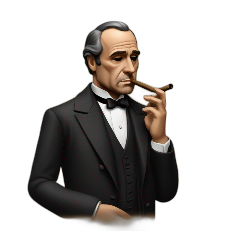 don corleone smoking cigar emoji