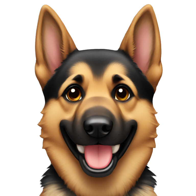 German Shepard huge smile emoji