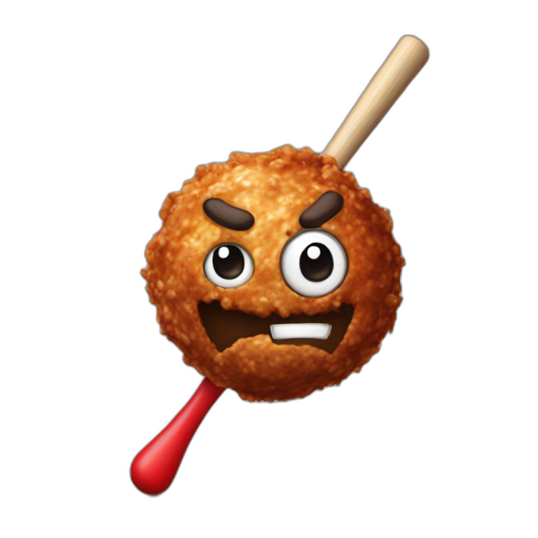 Meatball with a baseball bat emoji