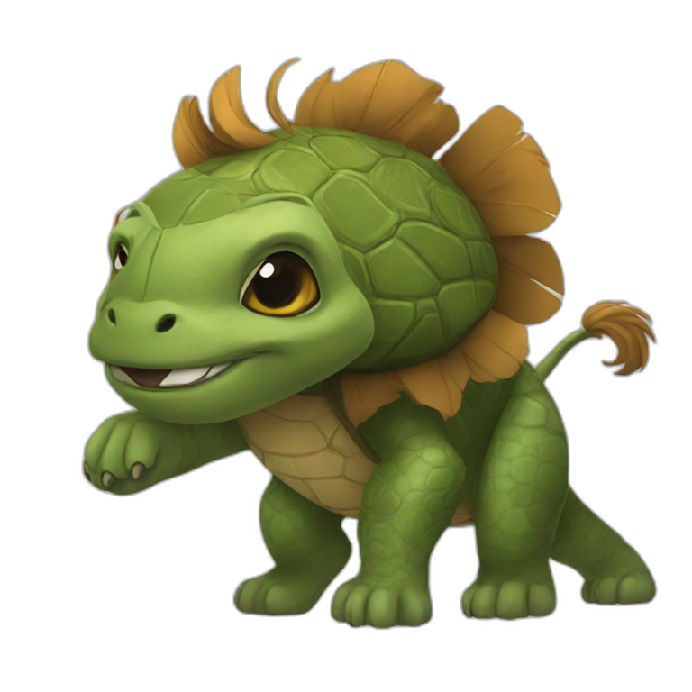 Well detailed lion turtle from avatar drawing emoji