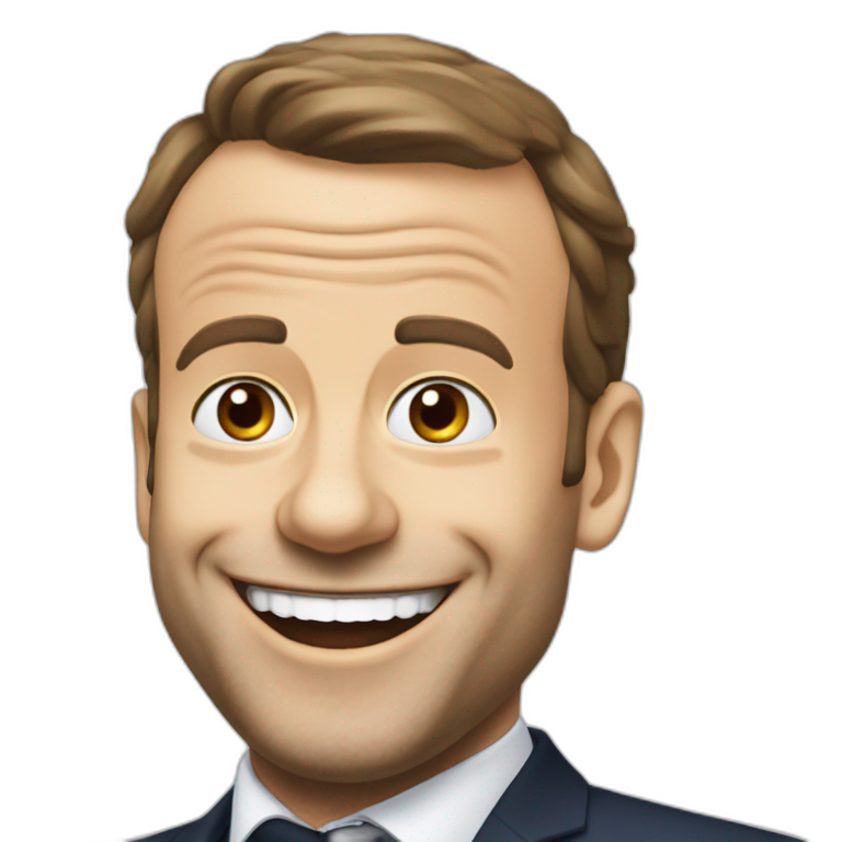 Macron en train de rire emoji