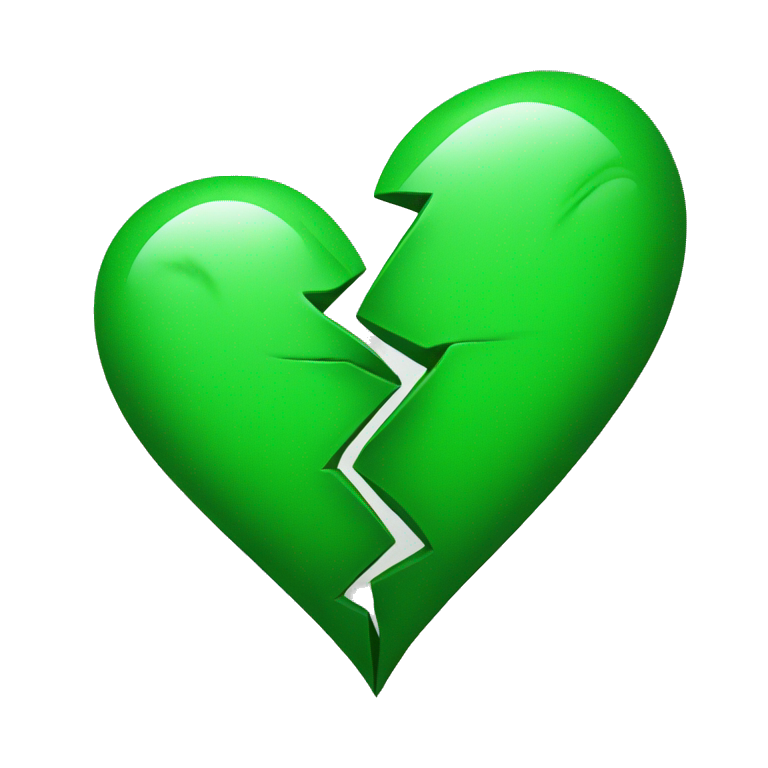 green heart broken in half  emoji