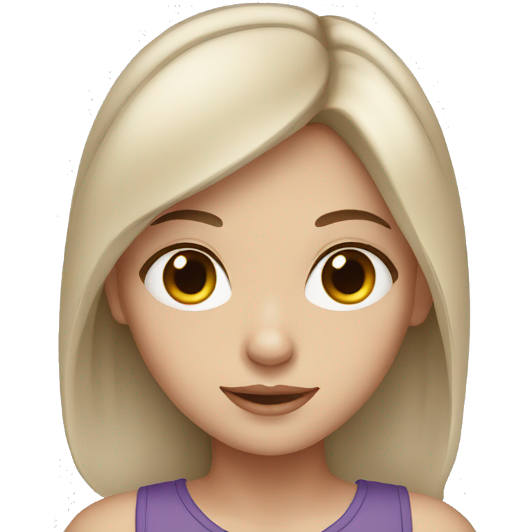 Girl with brown eyes,brown hair and white skin emoji