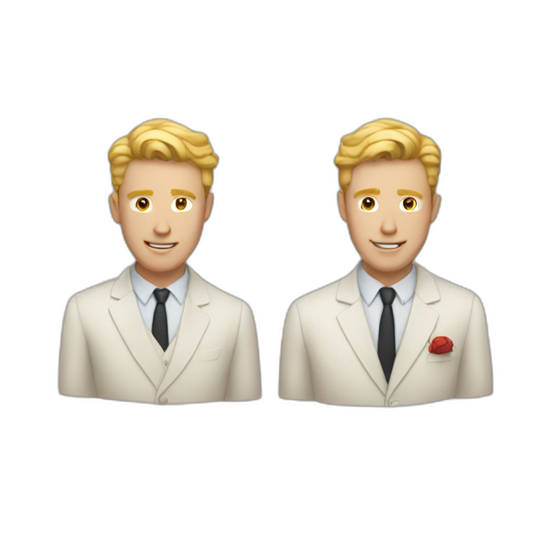 Two white guys in love  emoji