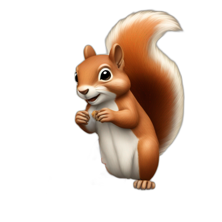 squirrel with a maple leaf in its paws emoji