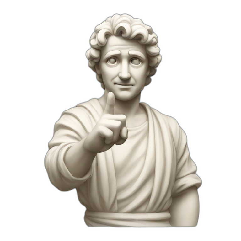 italian statue doing pinched fingers italian gesture emoji