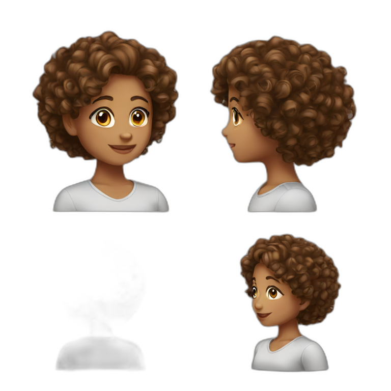 brown curly hair girl emoji
