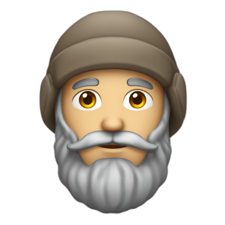 bearded guy wearing winter hat with ear flaps emoji