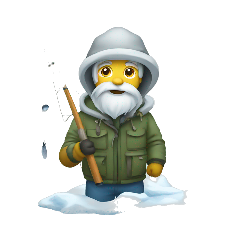 winter fishing snow emoji