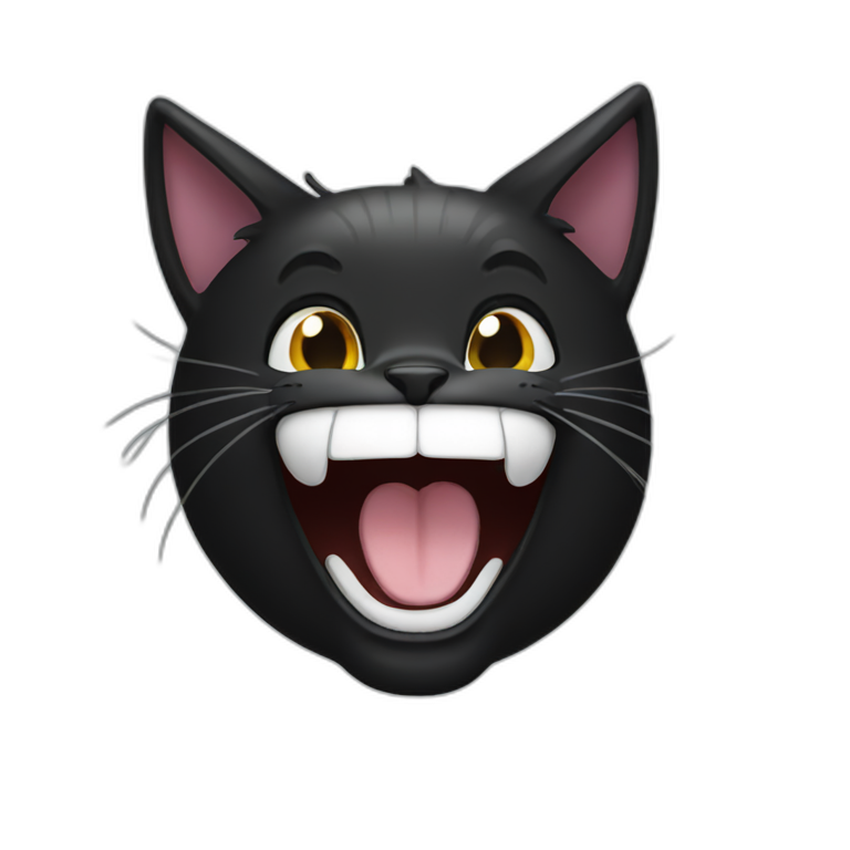 black cat laughing emoji