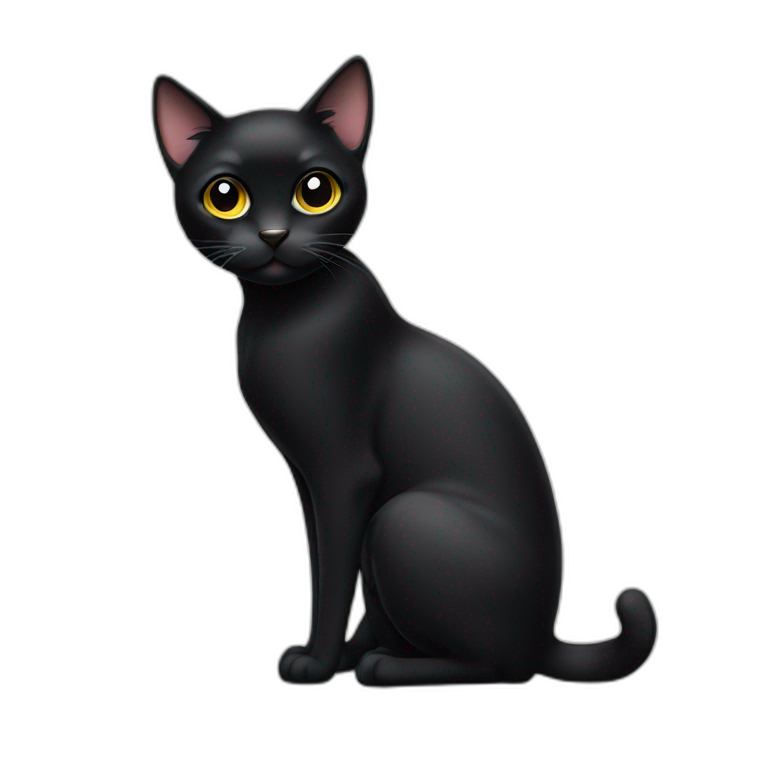 Big eyed black cat emoji