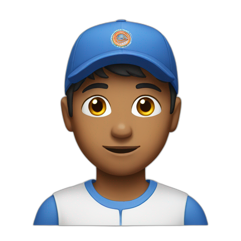An Indian boy wearing Nike cap emoji
