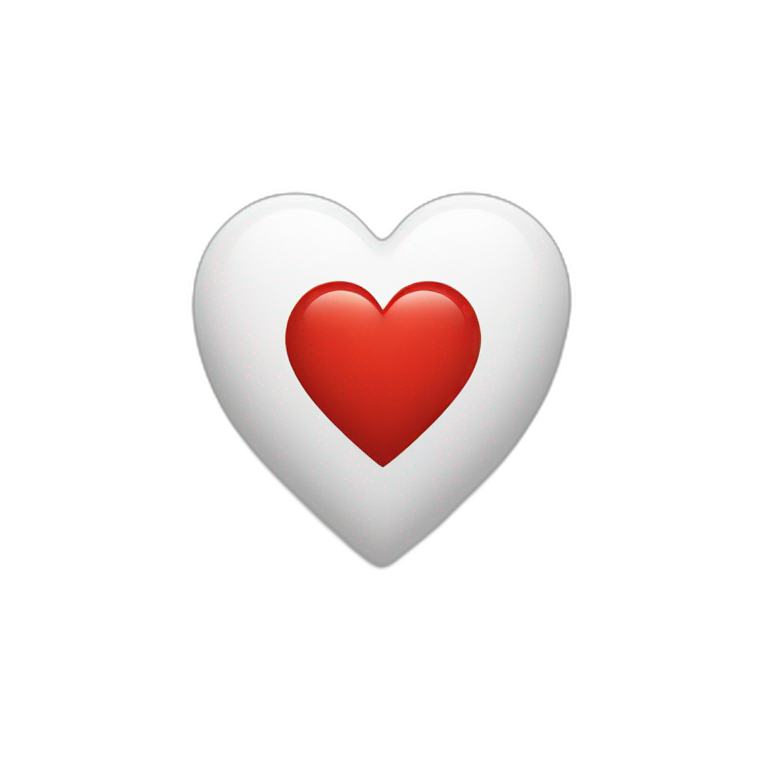 Half red & half white heart emoji